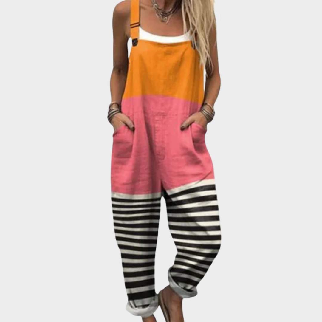 Comfortable Printed Overall | Orange-Pink-Black