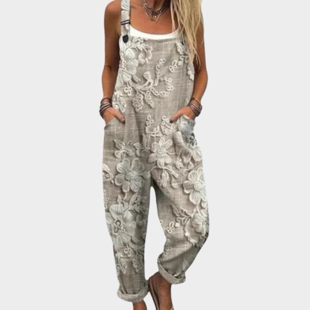 Comfortable Printed Overall | Gray