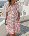 Carmen | Floral V-Neck Midi Dress