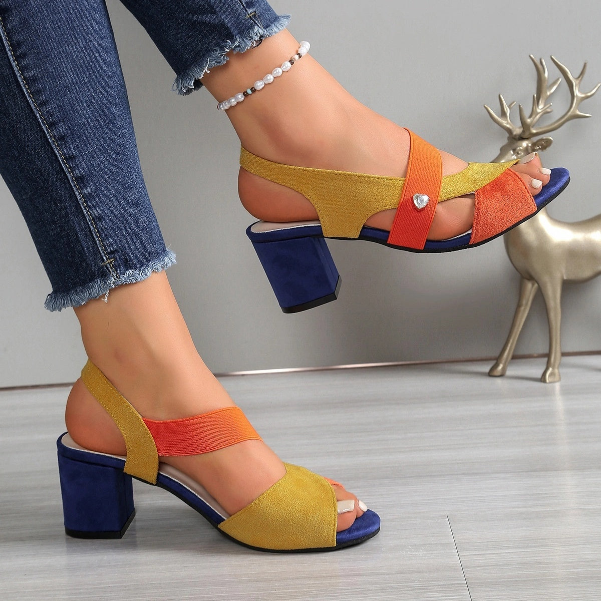 Elara | Women's Cross Strap Block Heel Pumps
