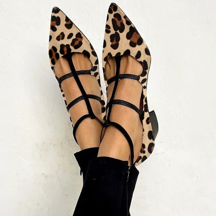 Bridget | Heeled Shoes with Leopard Strap