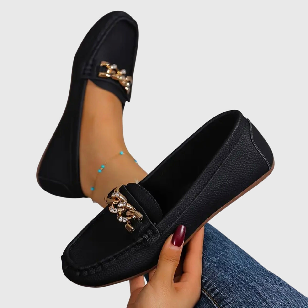 Eden | Flat Diamond Buckle Loafers