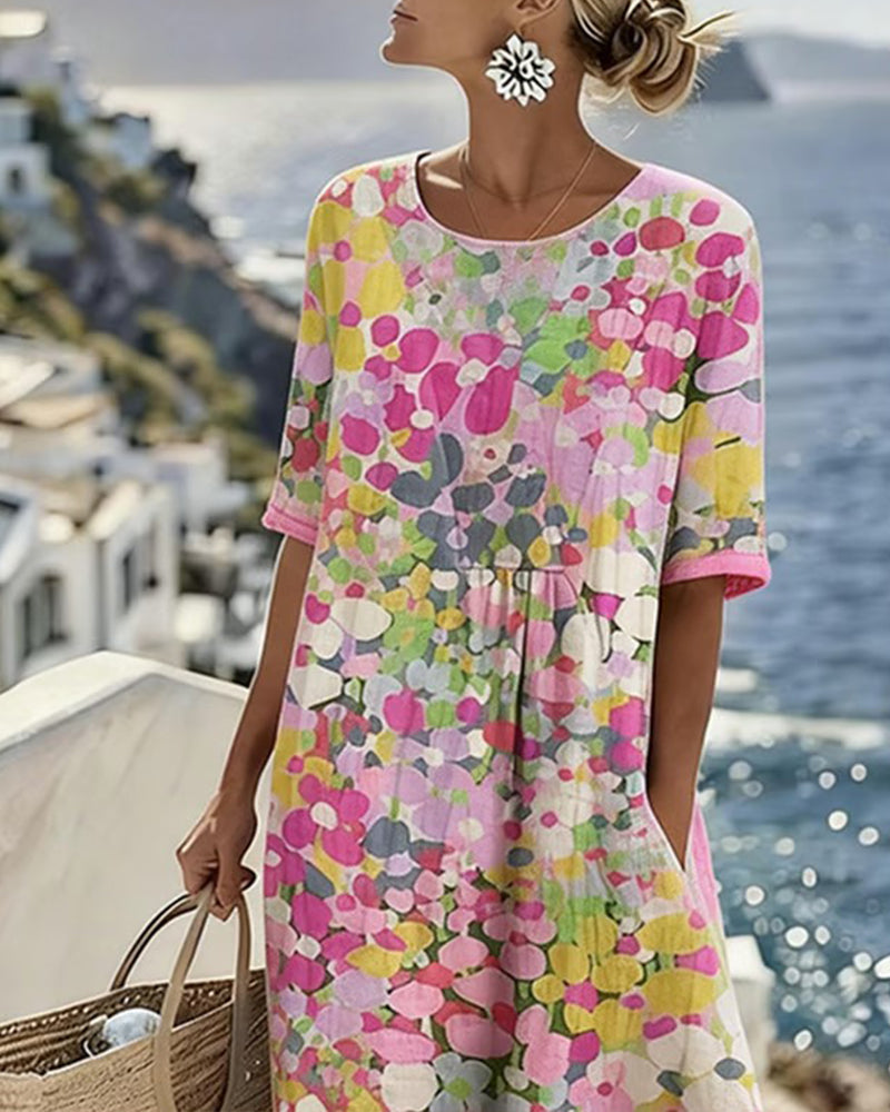 Elena | Loose Printed Midi Dress