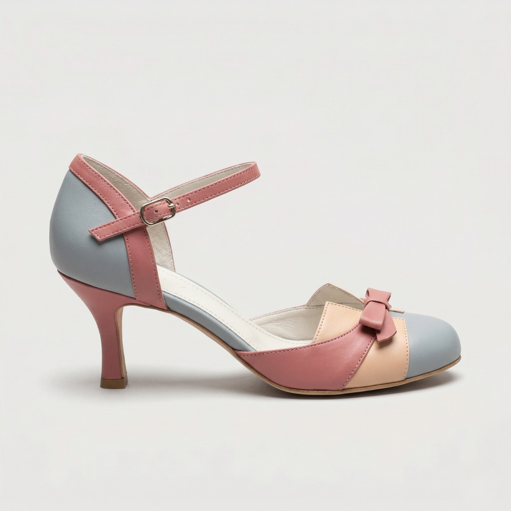 Quinnae | Women's Ribbon Detail Kitten Heel Pumps