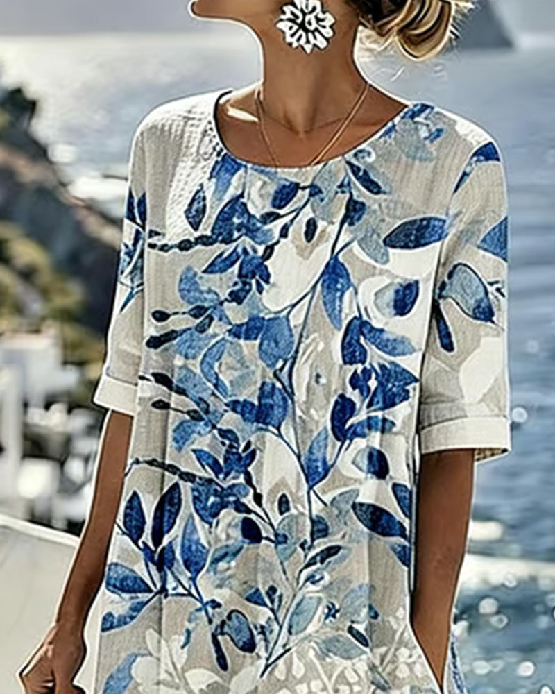 Alba | Loose Floral Midi Dress