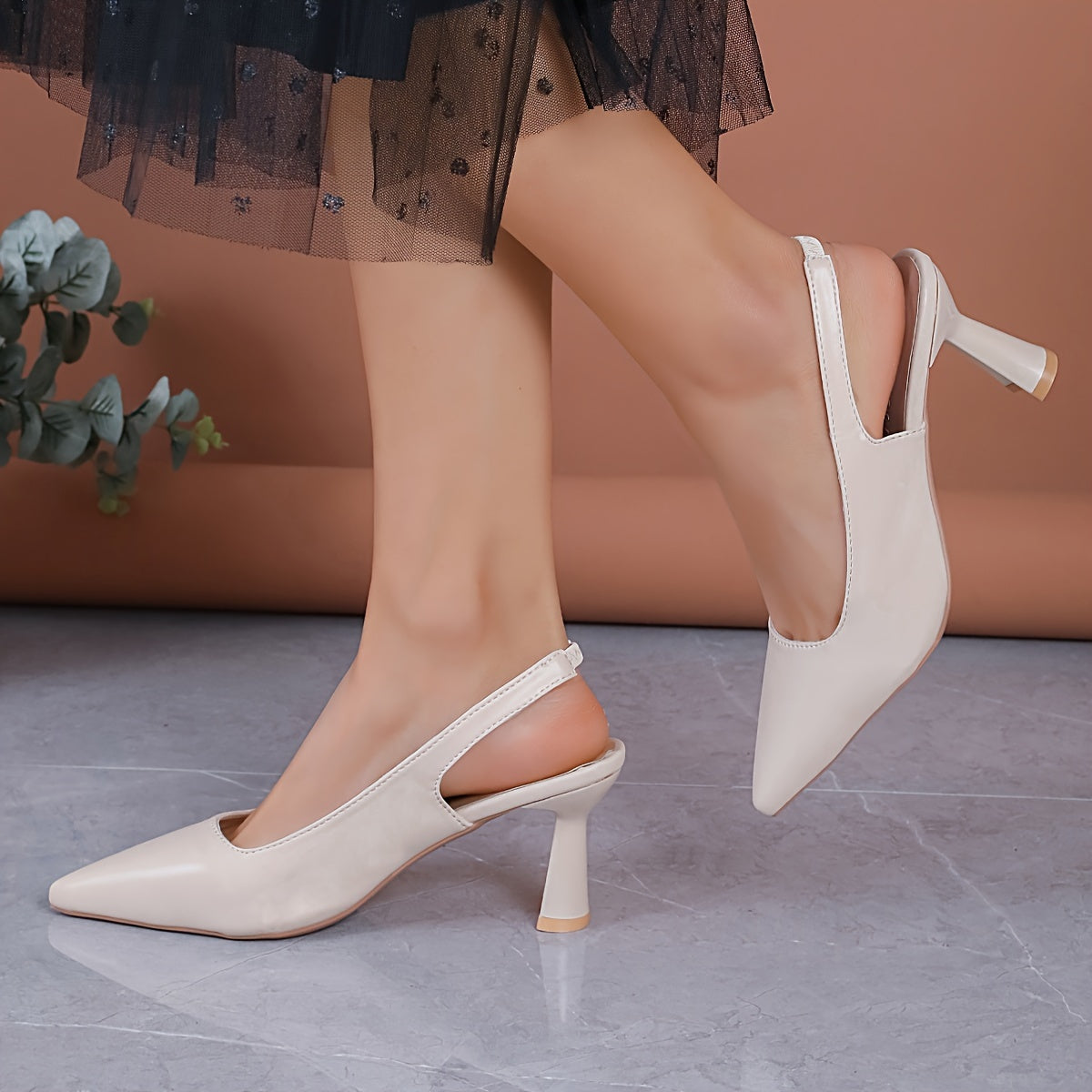 Sophia | Women's Pointed Toe Slingback Heels