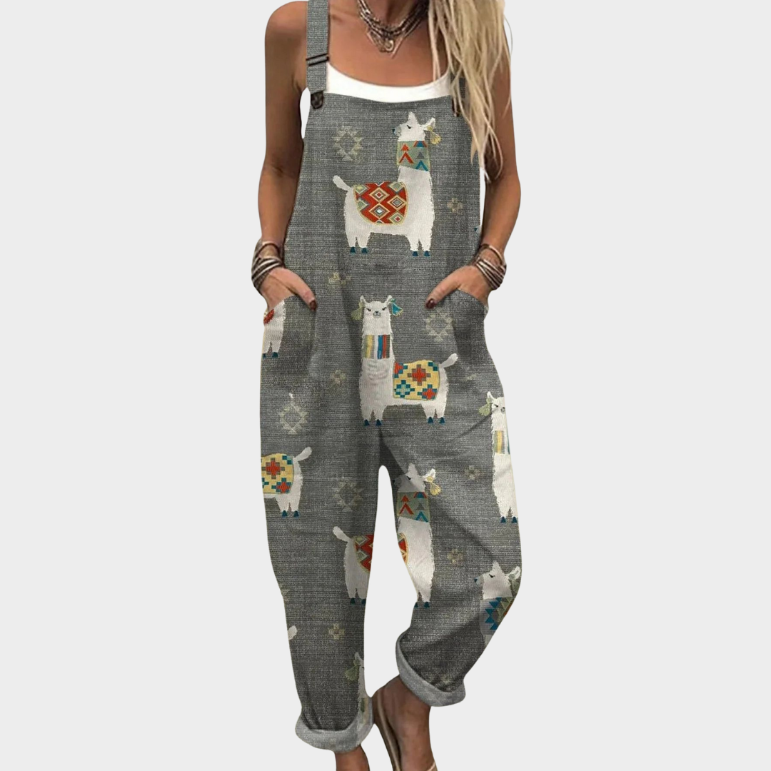 Comfortable Printed Overall | Gray