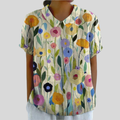 Solene | Graphic Floral Blouse