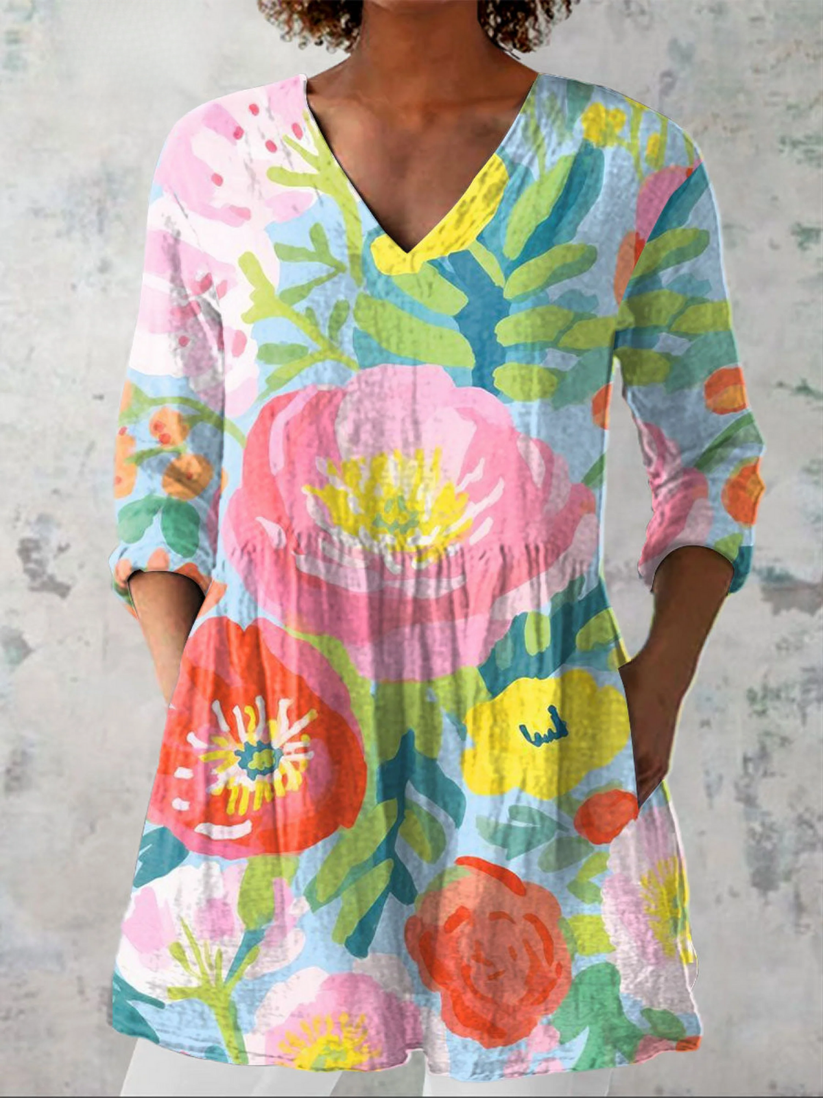 Helene | Long V-Neck Blouse