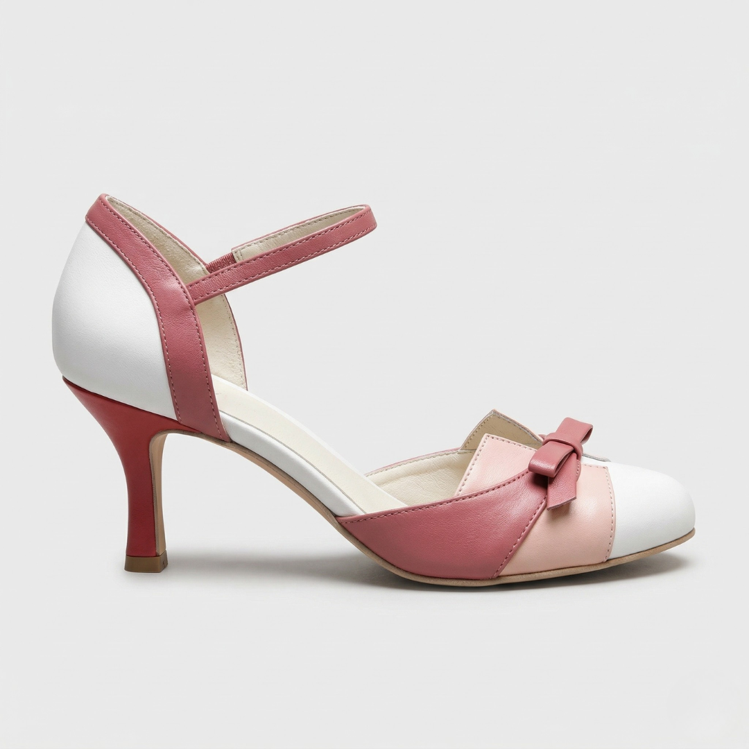 Quinnae | Women's Ribbon Detail Kitten Heel Pumps