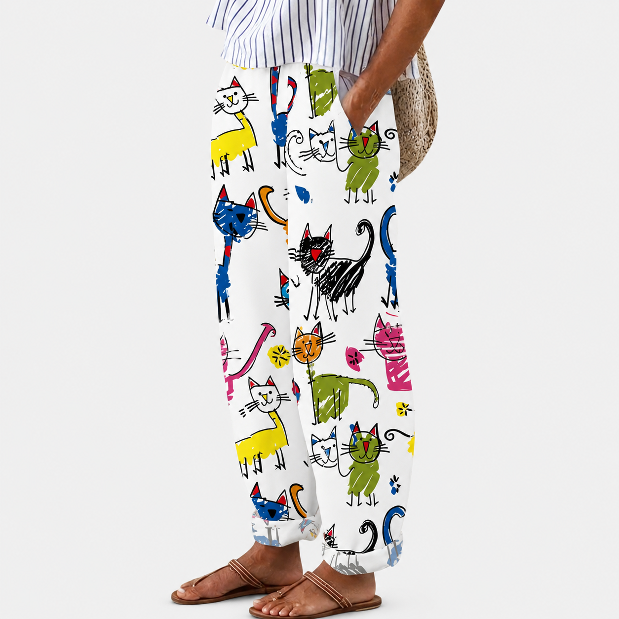 Kitty | Happy Cats Print Pants