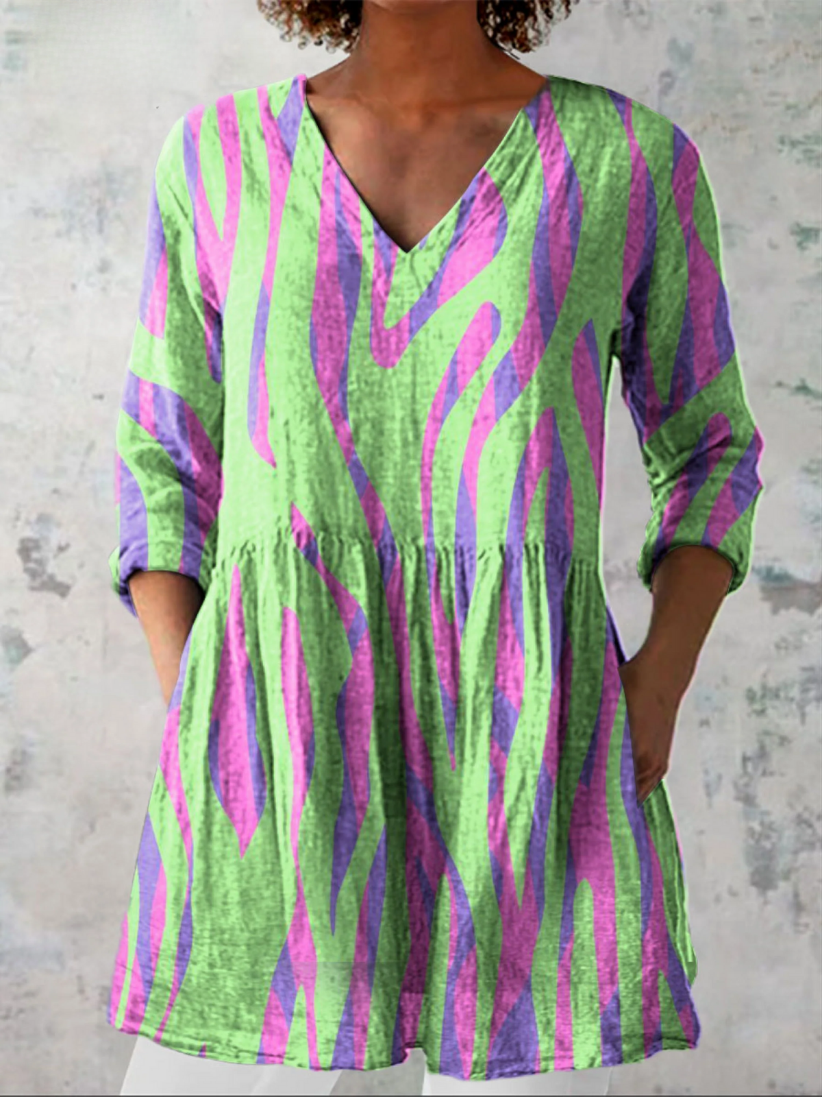Oceane | Long V-Neck Blouse