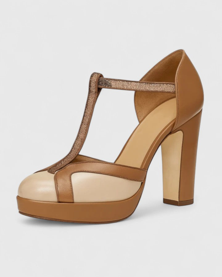 Seliora | Women's T-Strap Block Heel Pumps