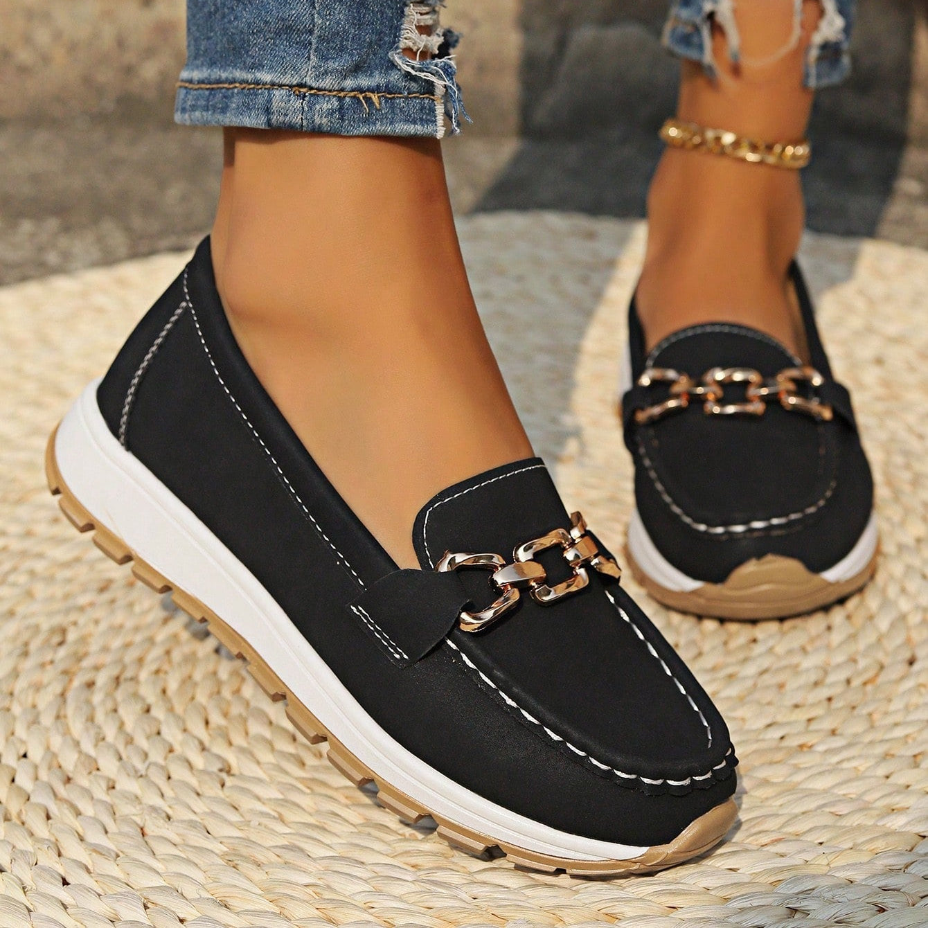 Ella | Orthopedic Flat Buckle Loafers