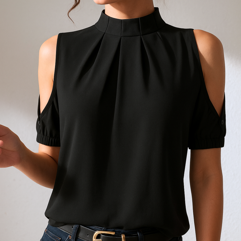 Diana | Pleated Top With Split Sleeves