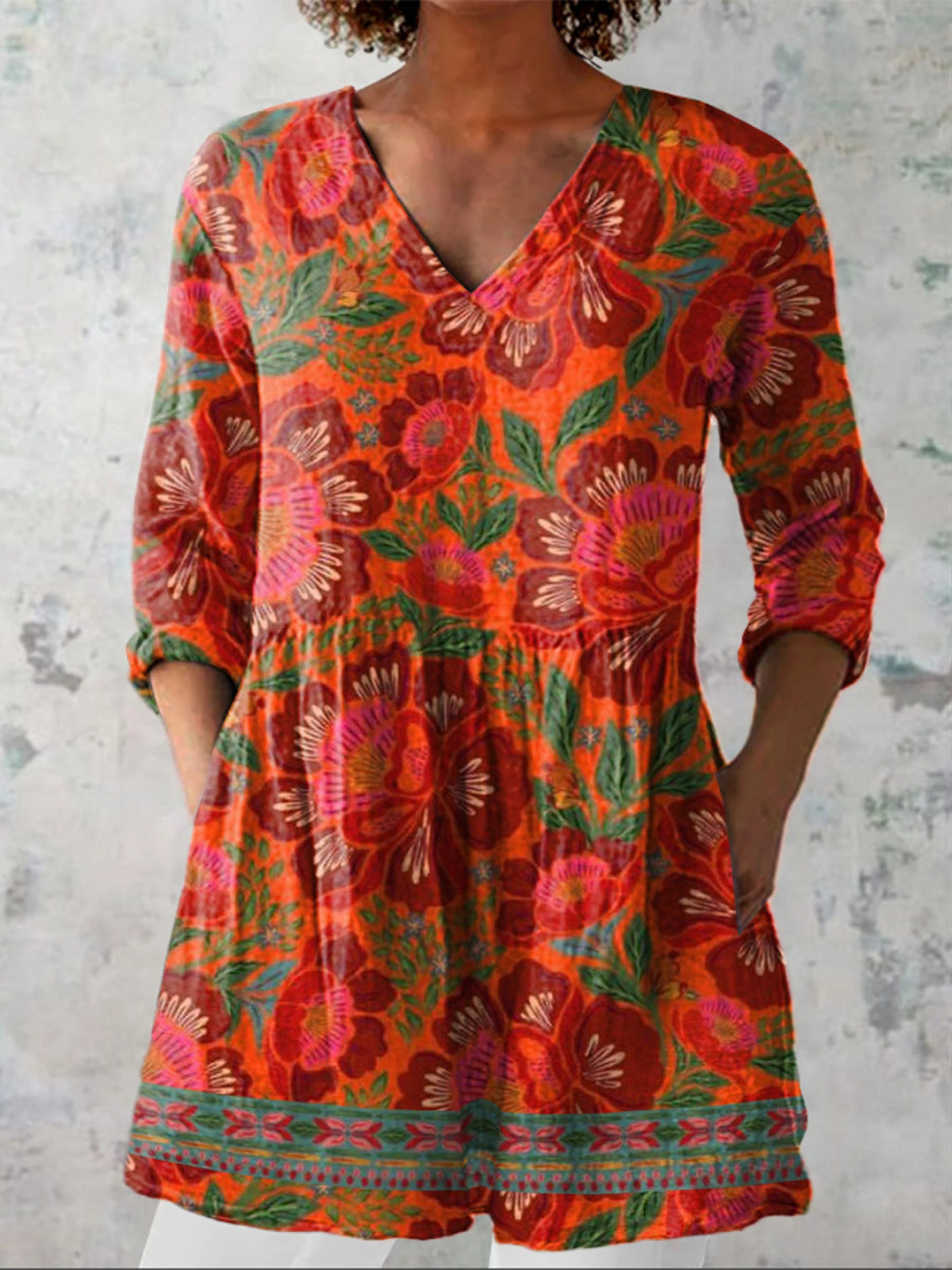 Marion | Long V-Neck Blouse