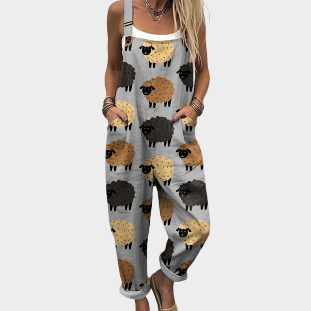 Comfortable Printed Overall | Gray