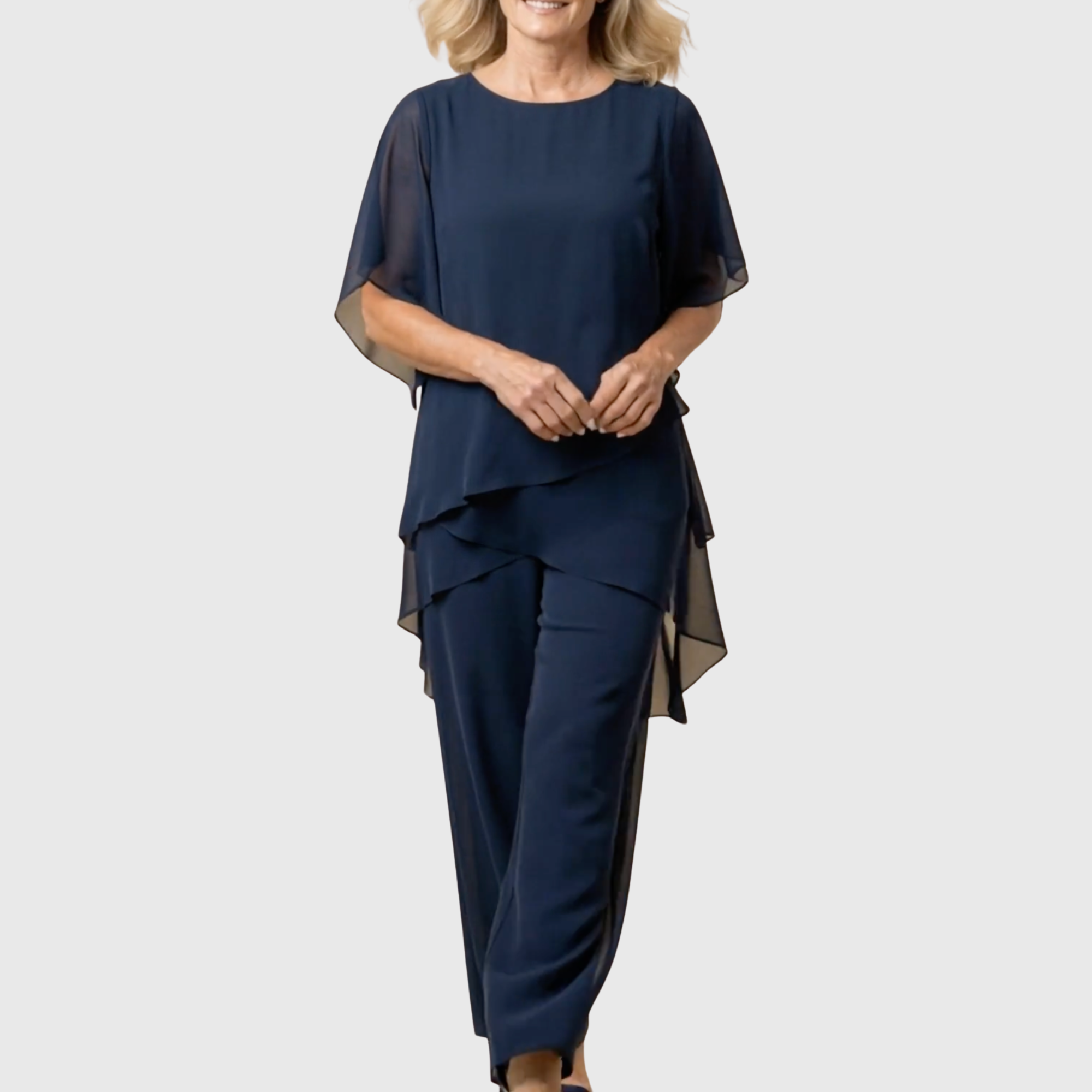 Linda Set with Draped Palazzo Pants