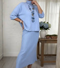 Debora Knit Set with Ribbed Midi Skirt