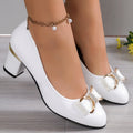Evelyn | Women's Bow Detail Block Heel Pumps