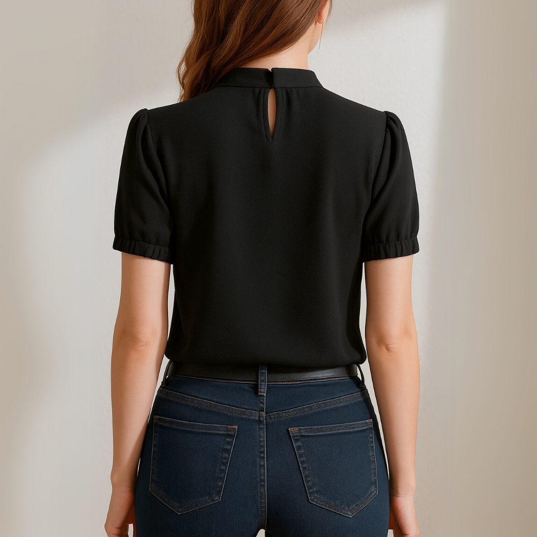 Diana | Pleated Top With Split Sleeves