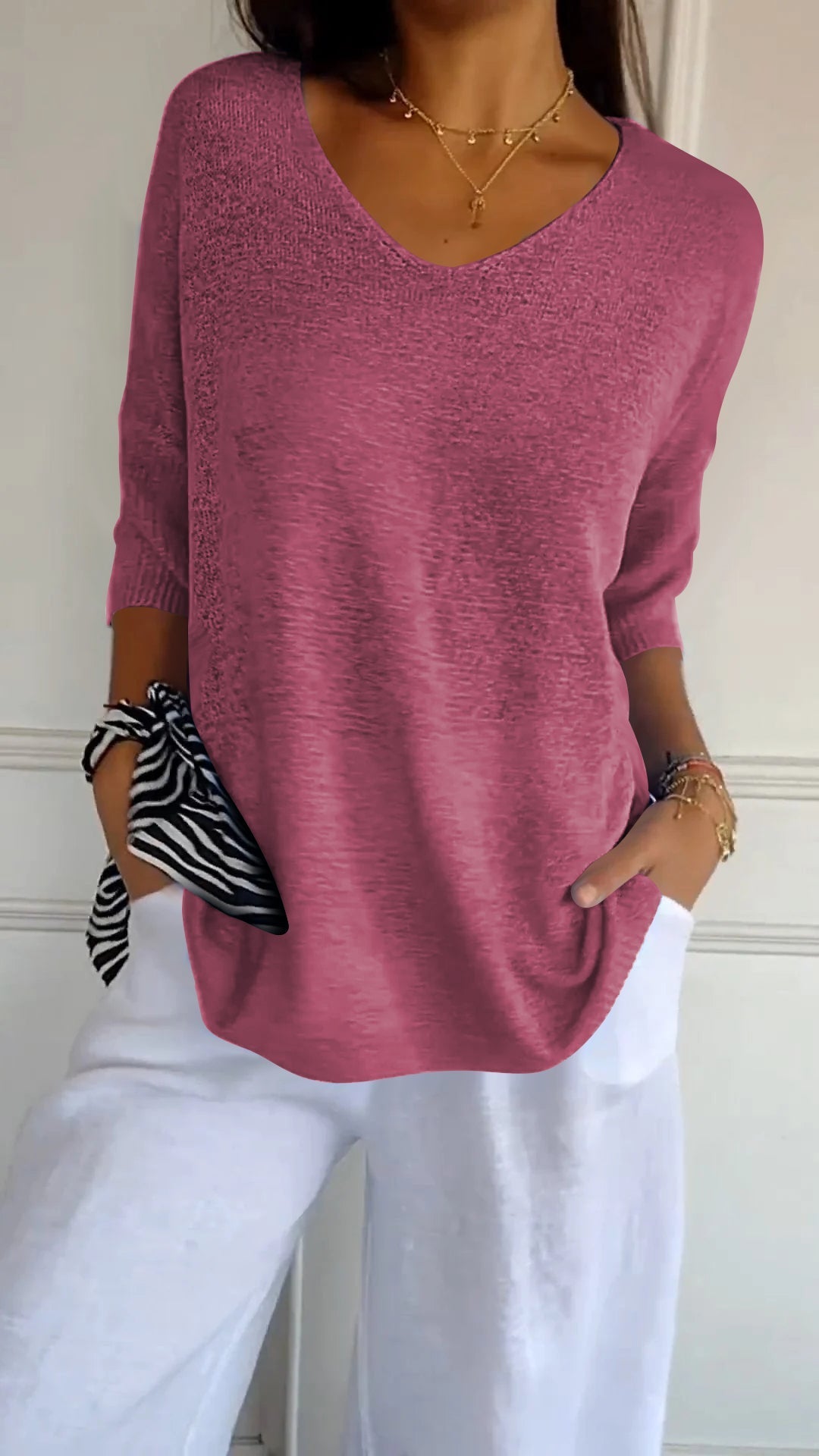 Anna Knit Top with V-Neck