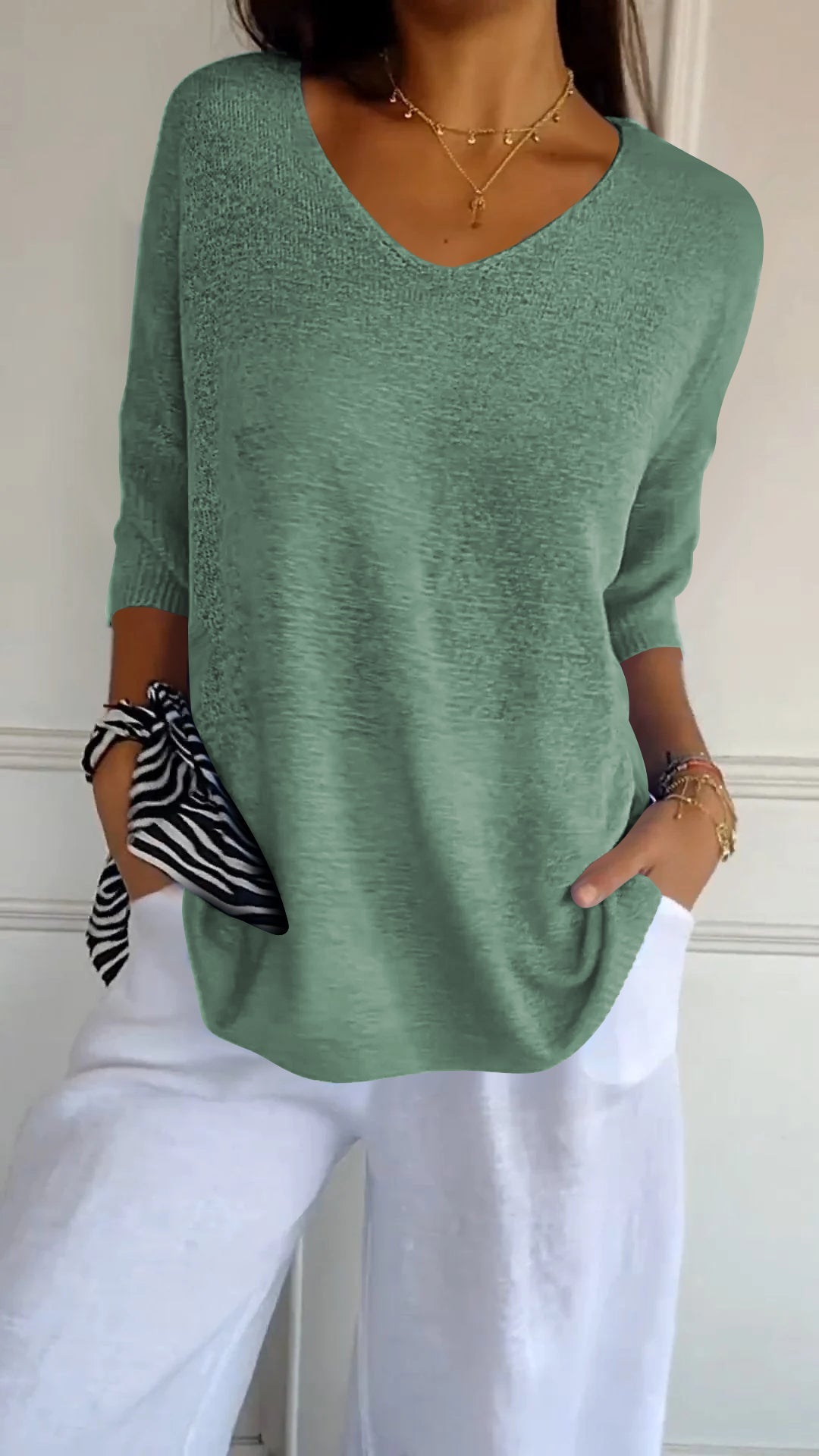 Anna Knit Top with V-Neck