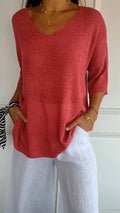 Anna Knit Top with V-Neck
