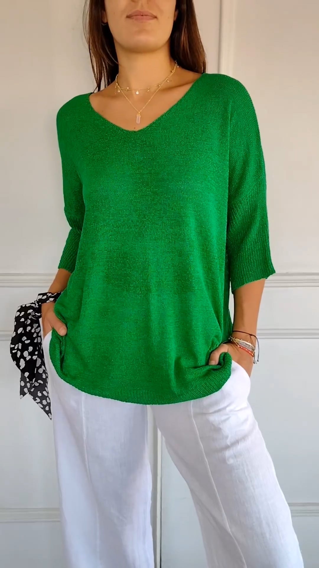 Anna Knit Top with V-Neck