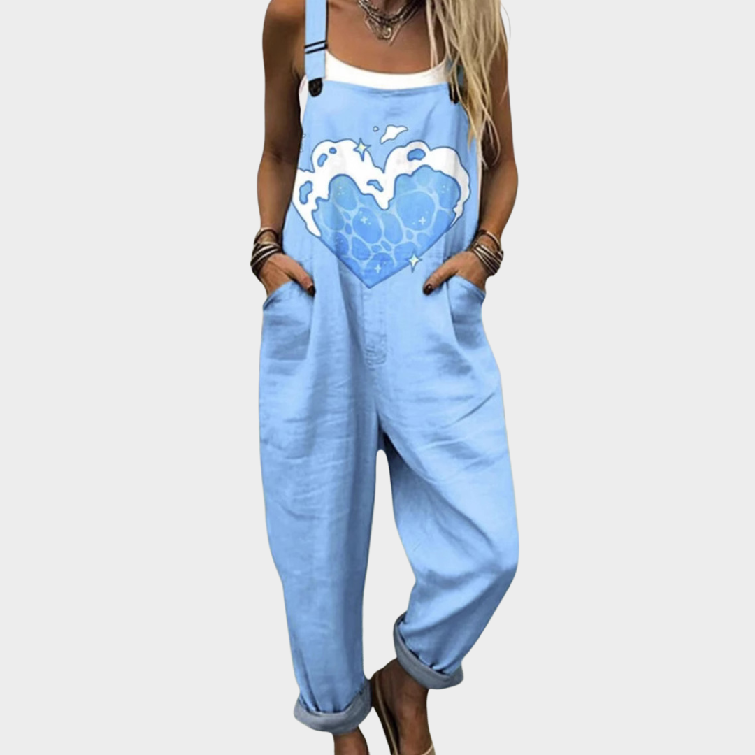 Comfortable Printed Overall | Blue