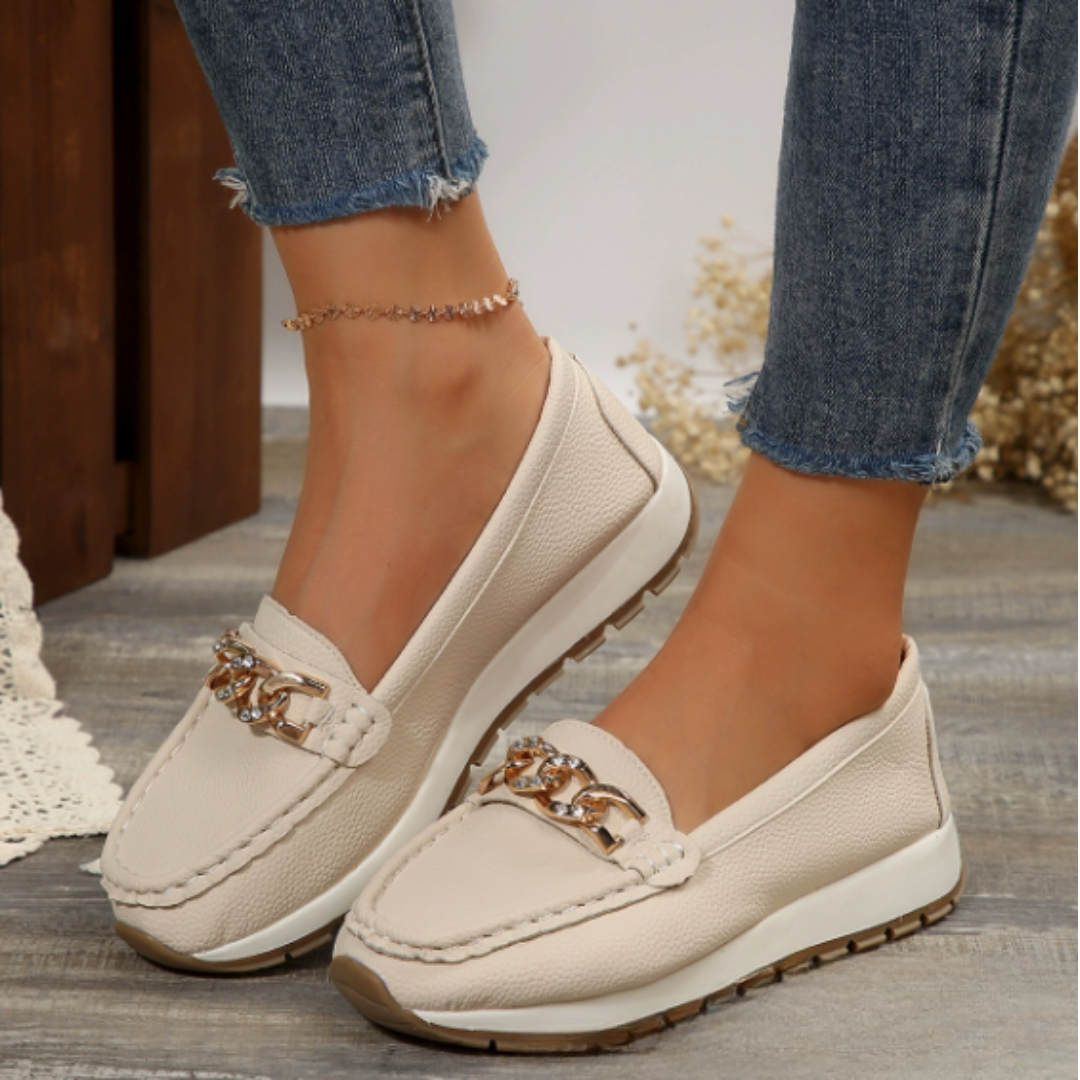 Evelyn | Diamond Buckle Loafers
