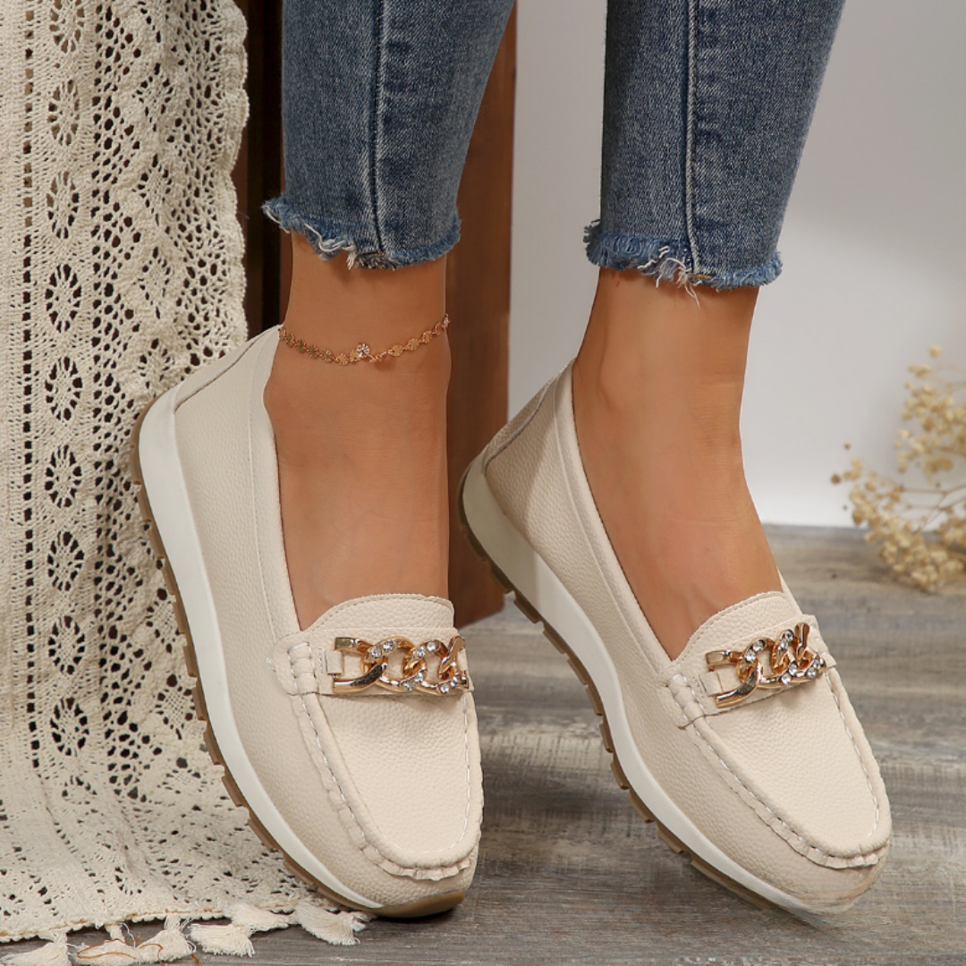 Evelyn | Diamond Buckle Loafers