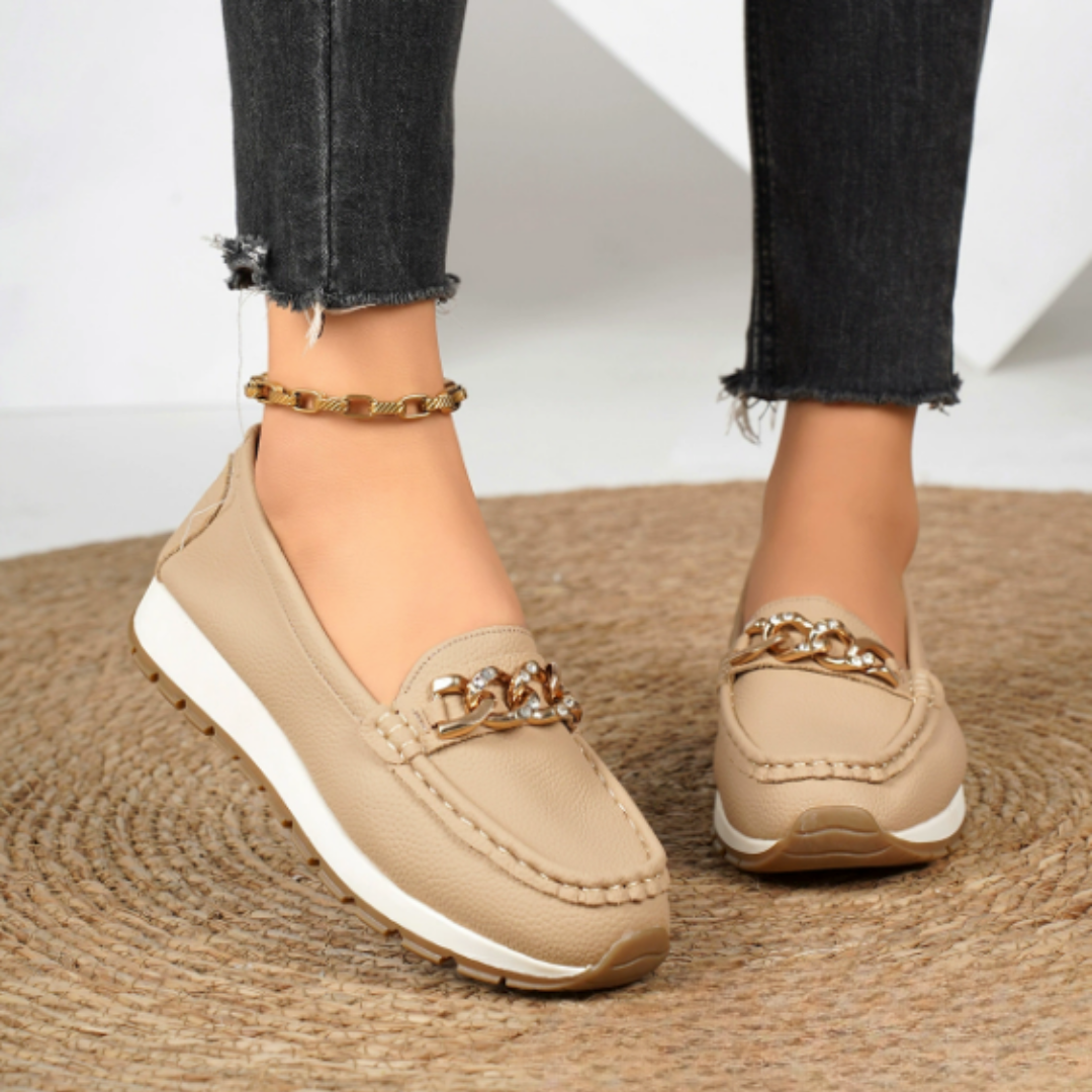 Evelyn | Diamond Buckle Loafers