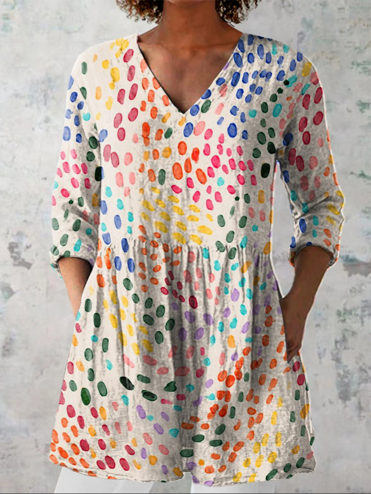 Pauline | Long V-Neck Blouse