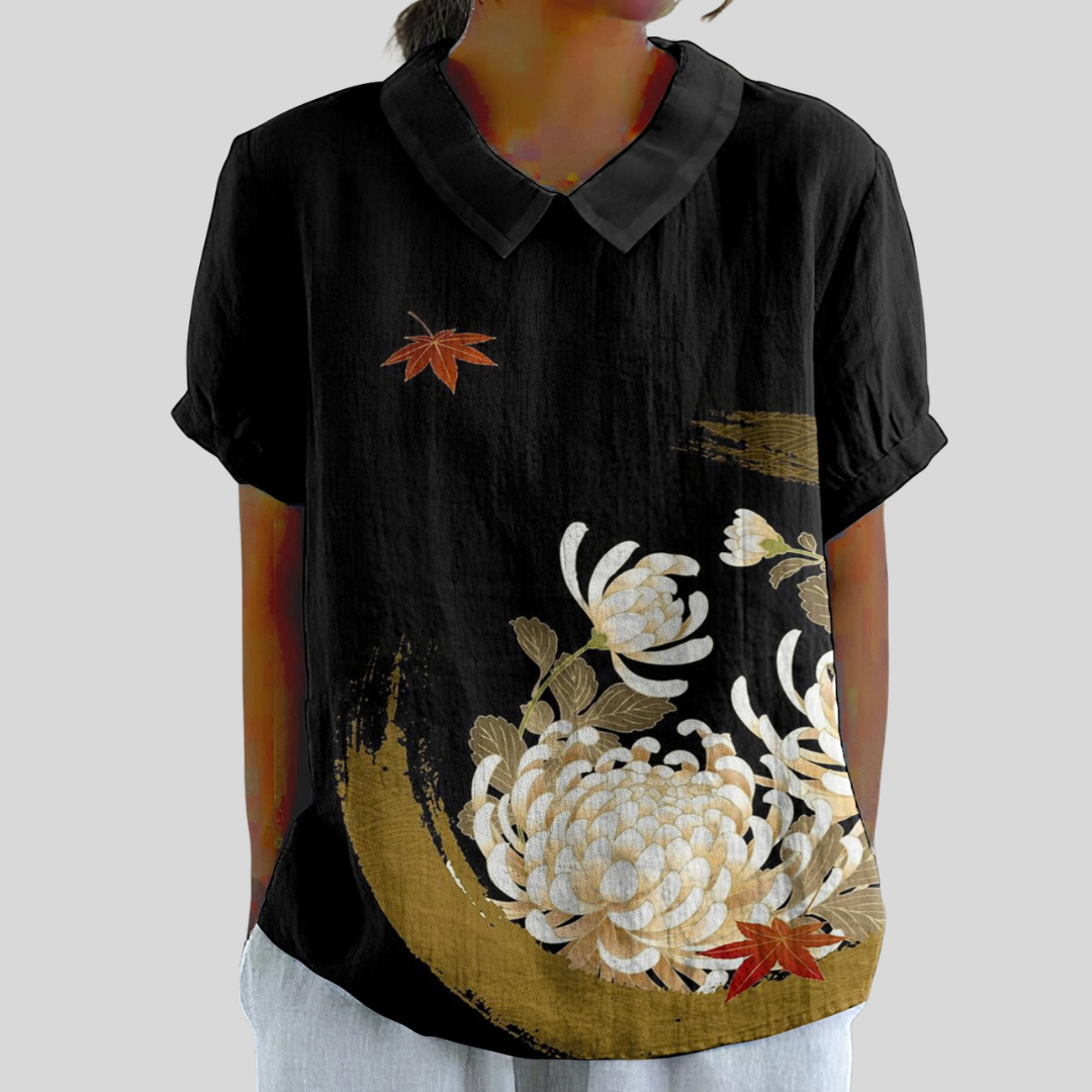Roxanne | Black Floral Elegance Blouse