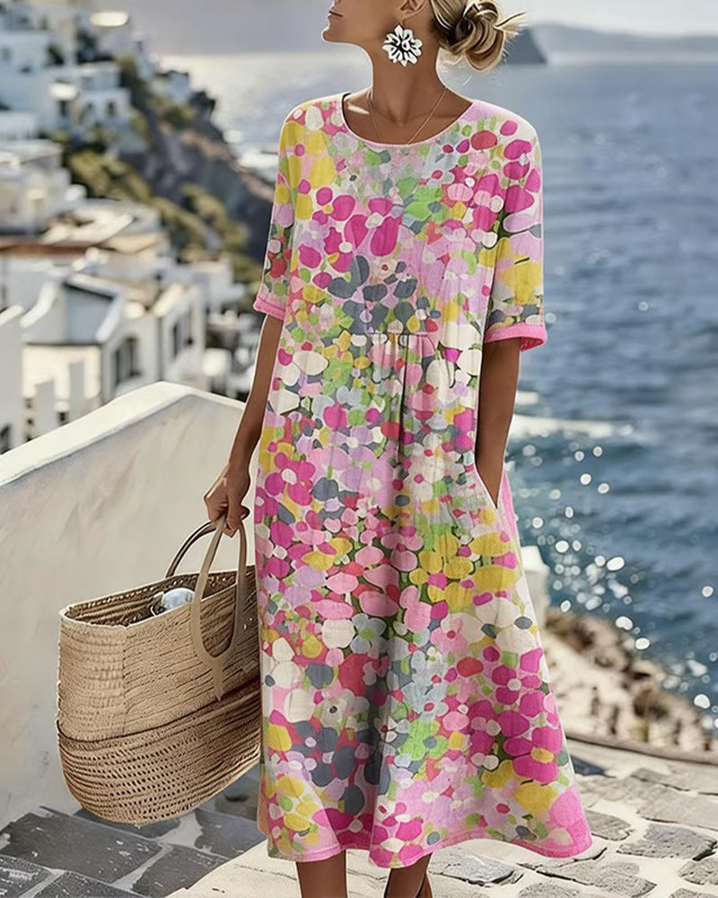 Elena | Loose Printed Midi Dress