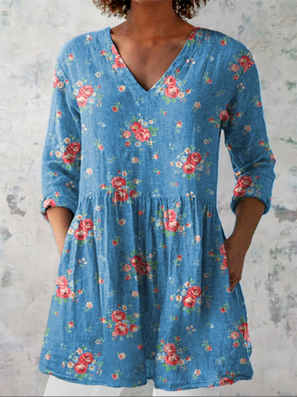 Melanie | Long V-Neck Blouse