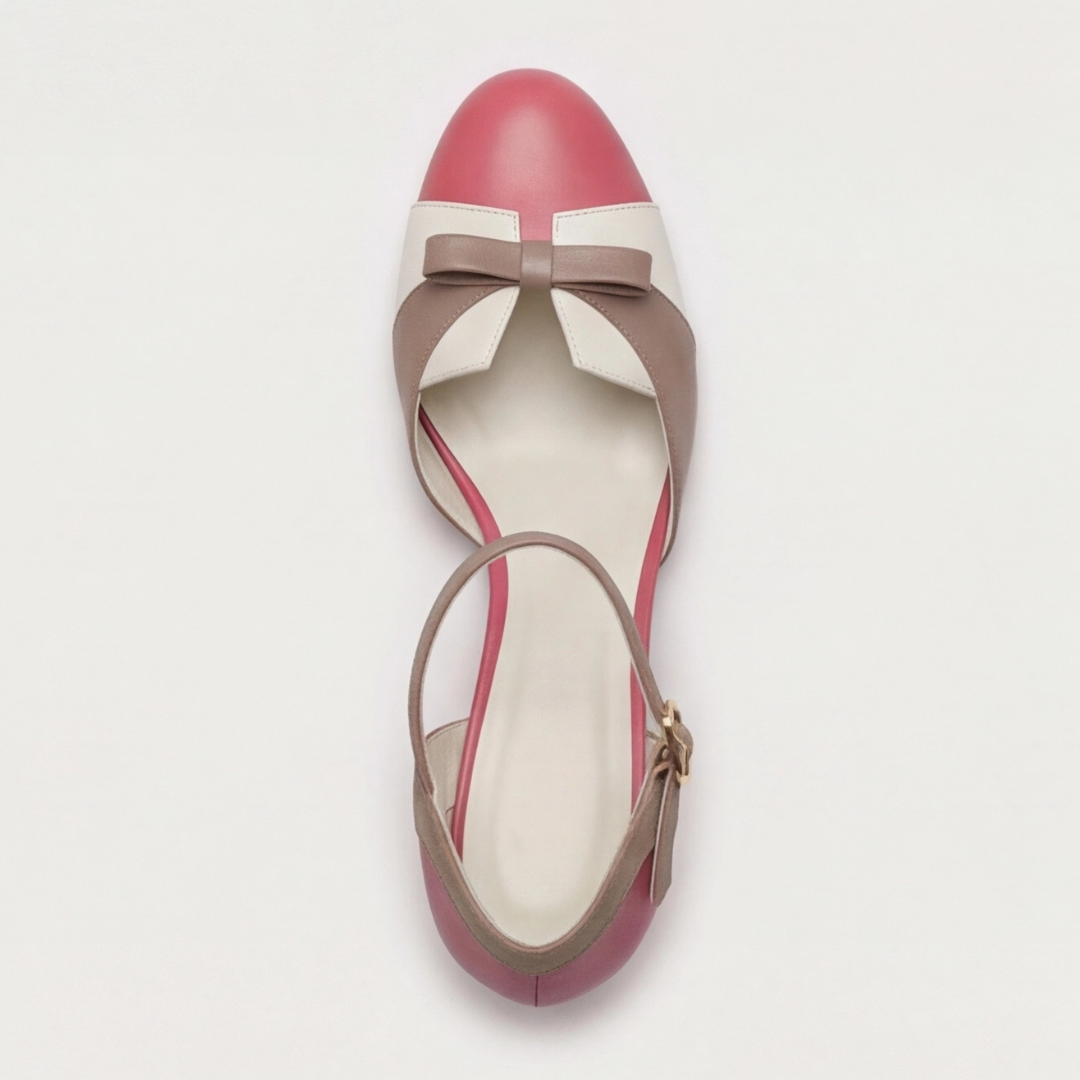 Quinnae | Women's Ribbon Detail Kitten Heel Pumps