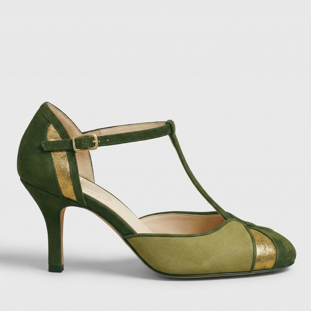 Coralise | Women's Two-Tone Kitten Heel Slingback Pumps