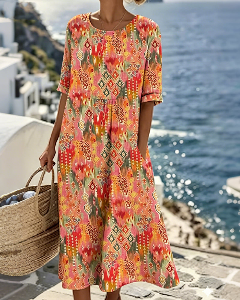 Emma | Loose Floral Midi Dress