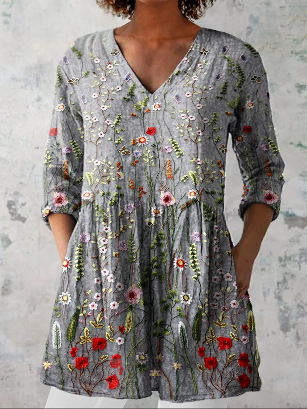 Amelie | Long V-Neck Blouse