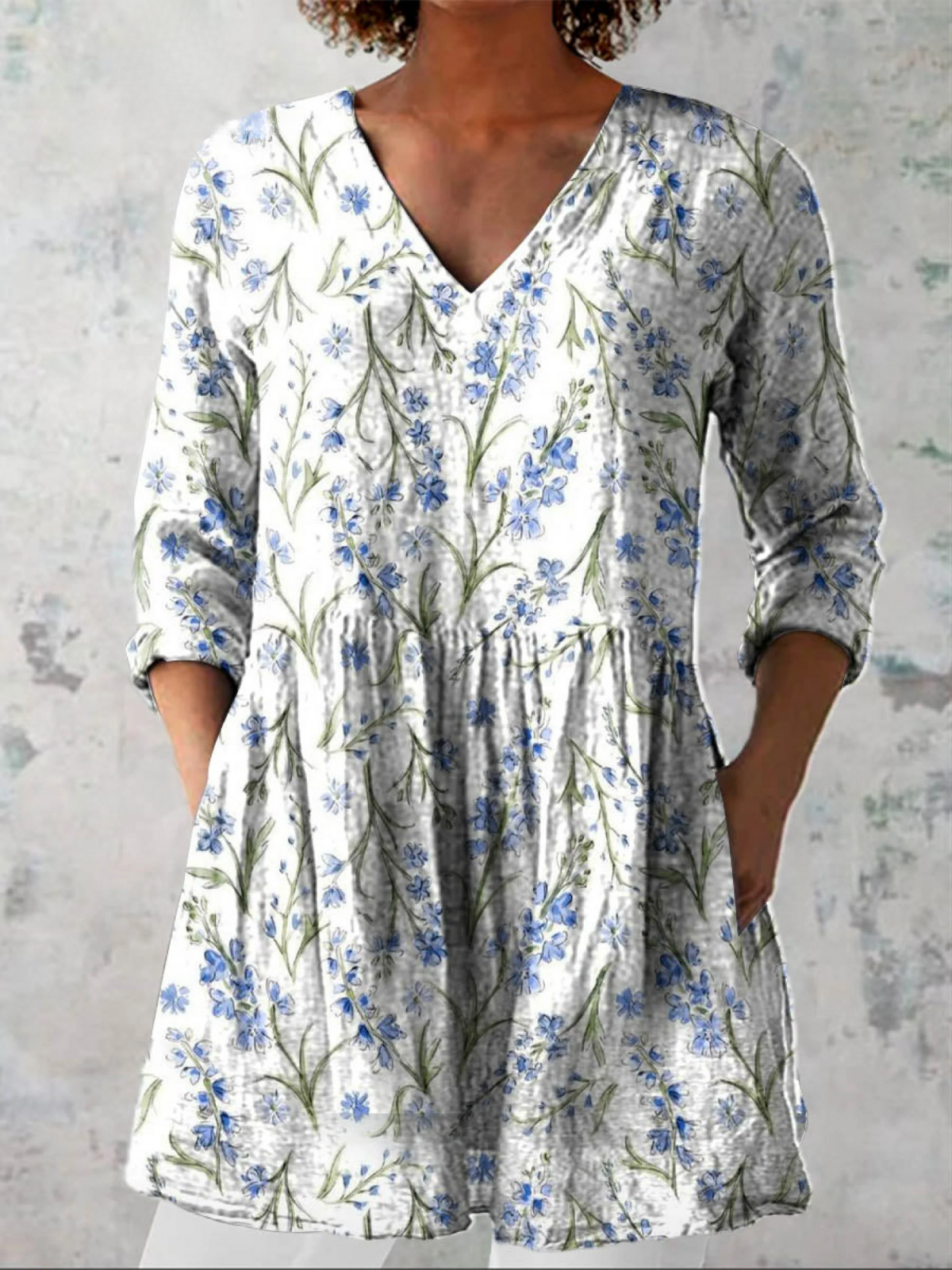 Jeanne | Long V-Neck Blouse