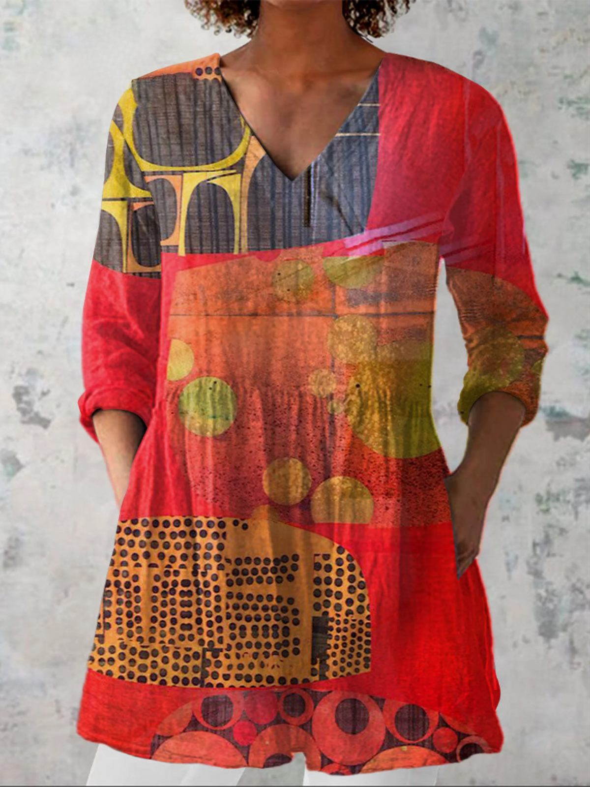 Lucie | Long V-Neck Blouse