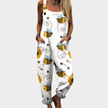 Comfortable Printed Overall | White