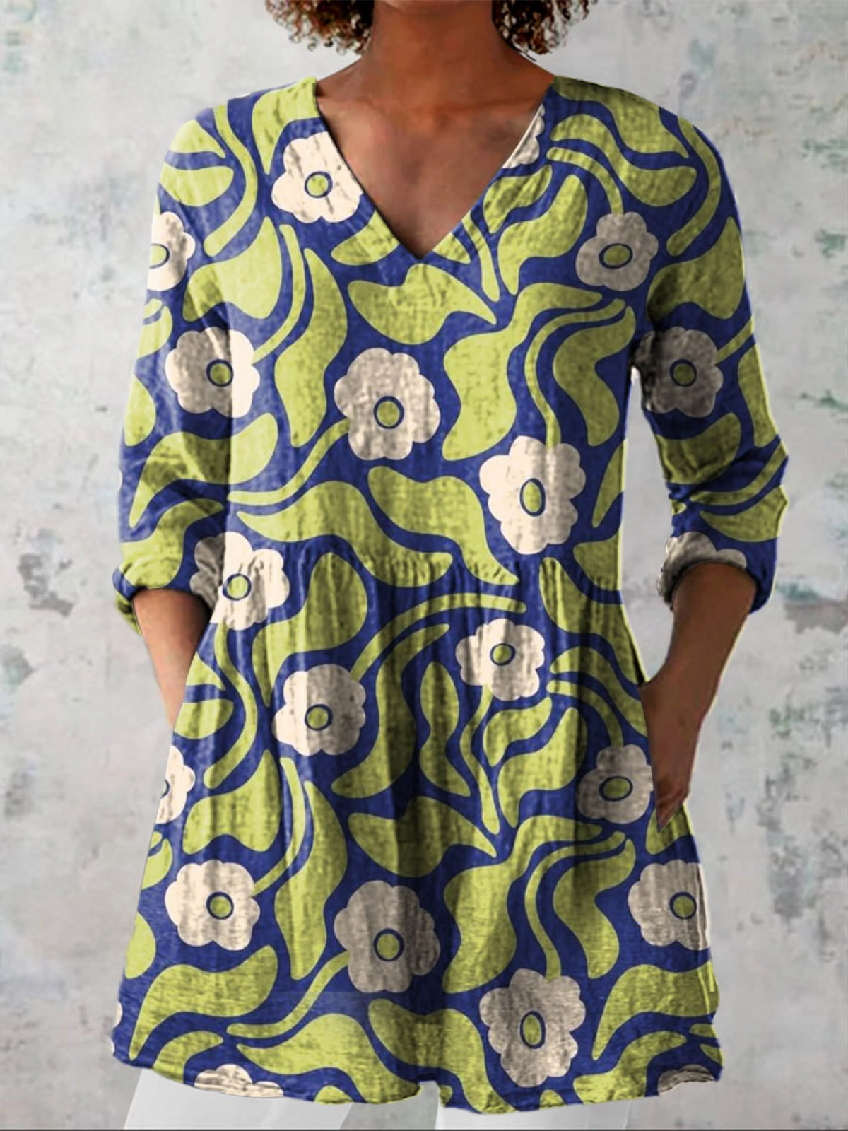 Elodie | Long V-Neck Blouse