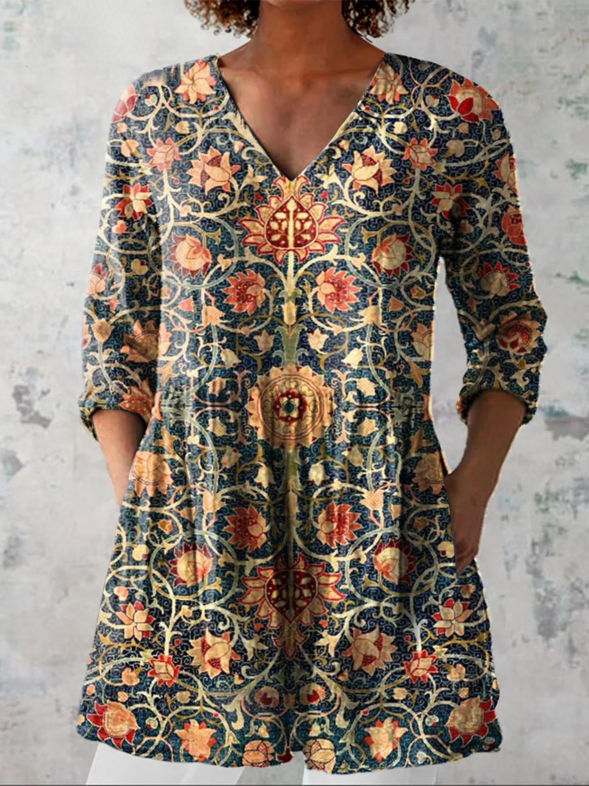 Celine | Long V-Neck Blouse