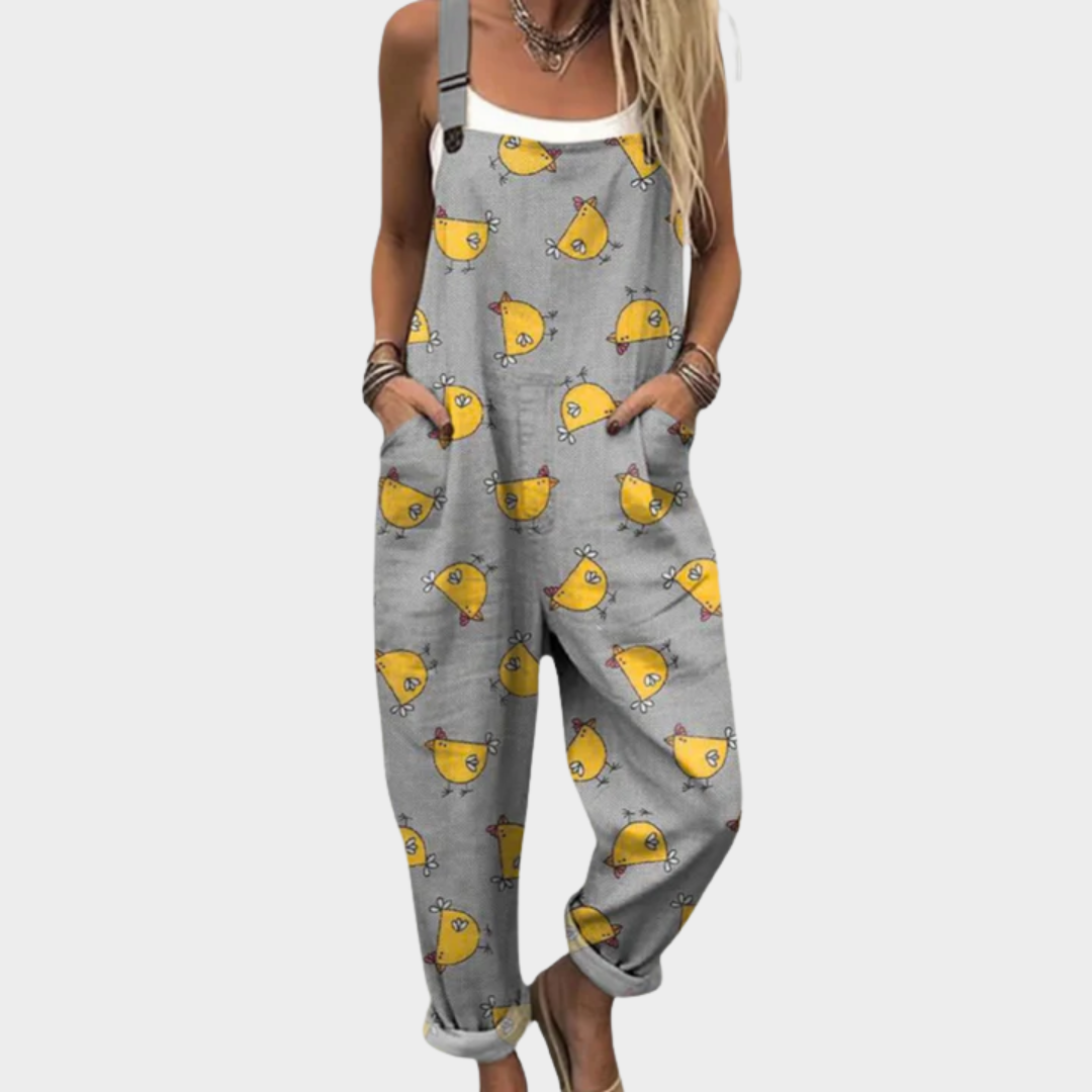 Comfortable Printed Overall | Gray