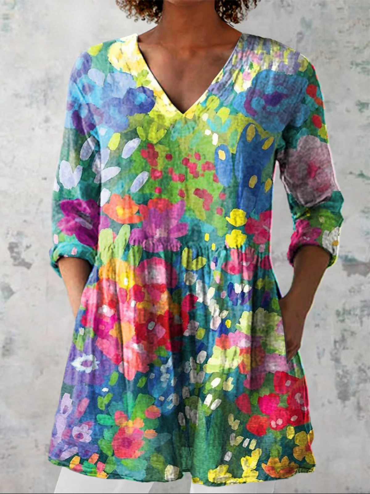 Maelle | Long V-Neck Blouse