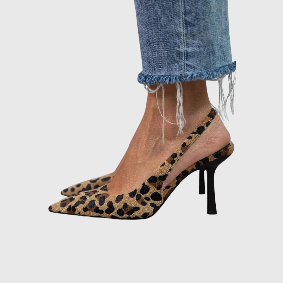 Isabriella | Women's Leopard Print Slingback Block Heels