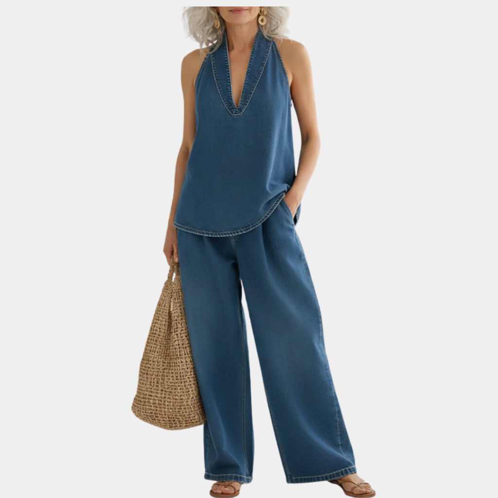 Saylor | Vintage Washed Soft Denim | Look Two | Piece Set